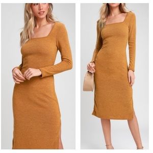 🌺 3/$20 Lulu’s Knit Midi Sweater Dress Size L